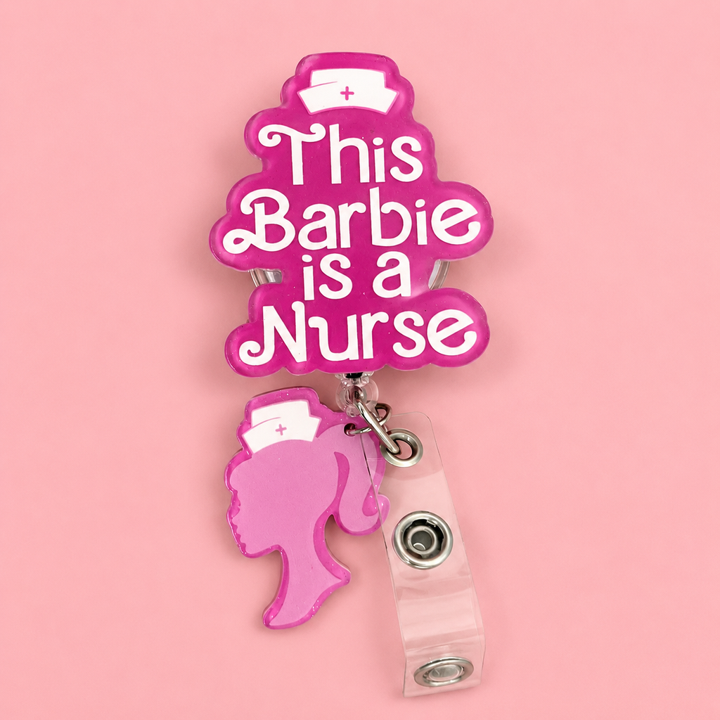 “Nurse barbie” badge reel