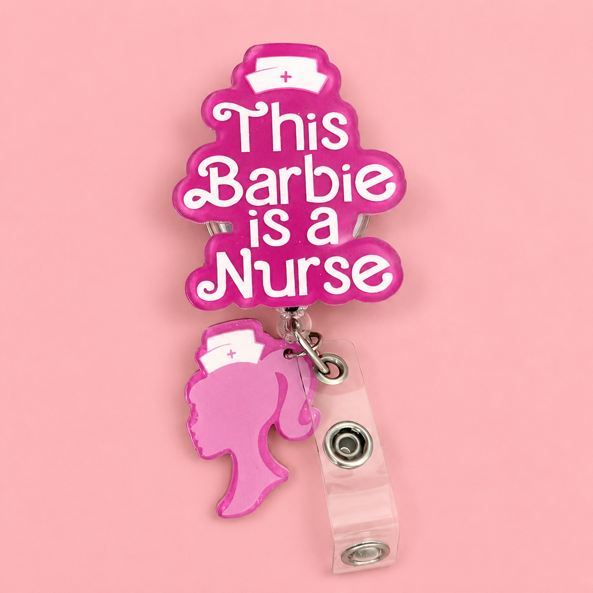 “Nurse barbie” badge reel