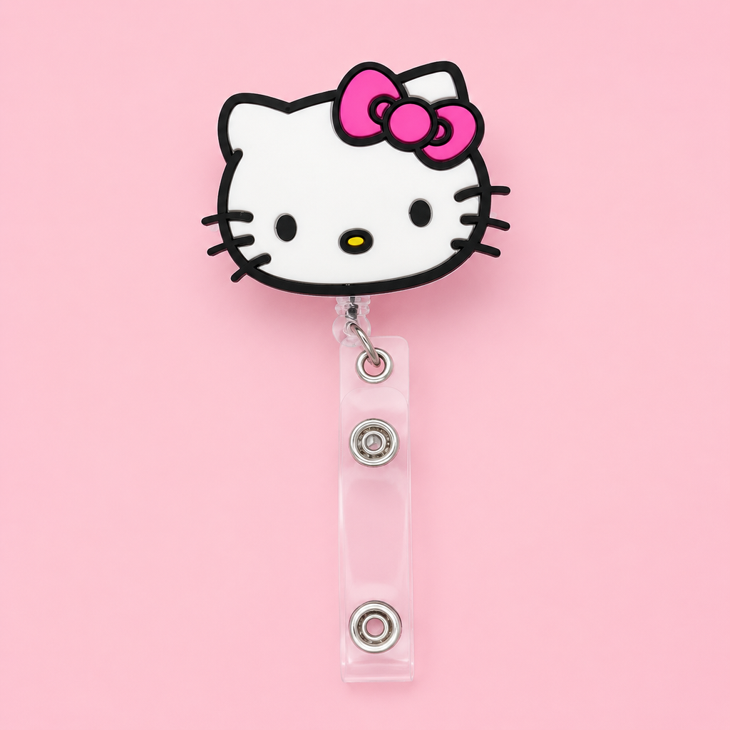 “Pink kitty” badge reel
