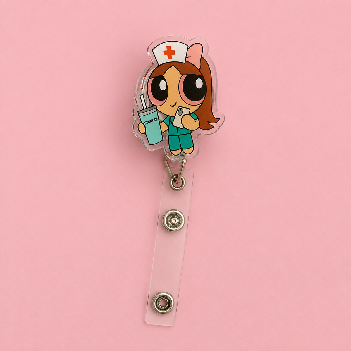 “On shift doll” badge reel