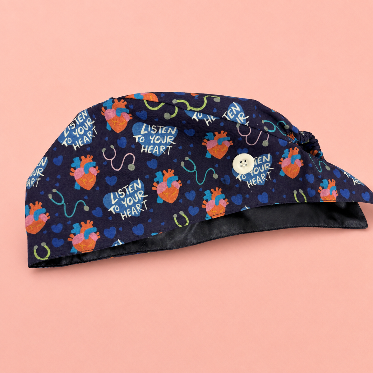 “Heart of healthcare” scrub cap